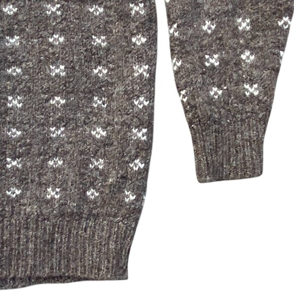 Vintage Traverse Bay Wool Fair Isle Birdseye Cardigan Brown Button Old Money-M - Picture 10 of 14